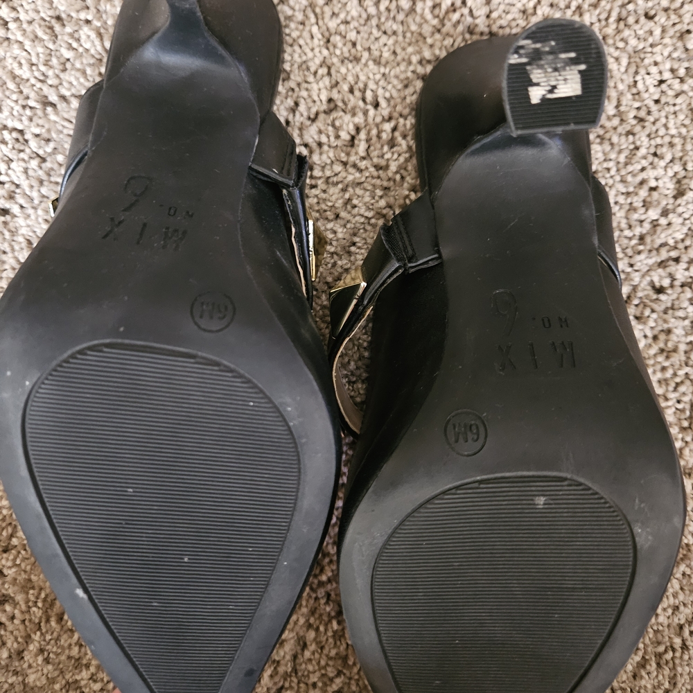 Mix No. 6 Black Mules with Gold Studs - Picture 3 of 6